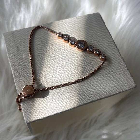 Michael Kors Pink and Rose Gold Watch with Bracelet - Picture 3 of 5